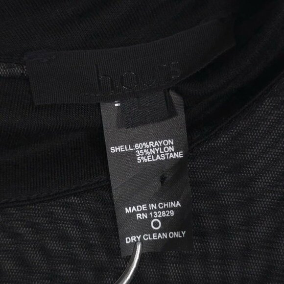 Revolve H:OURS Cherise Asymmetrical Mesh Mini Dress Black LARGE Long Sleeve - Picture 6 of 10